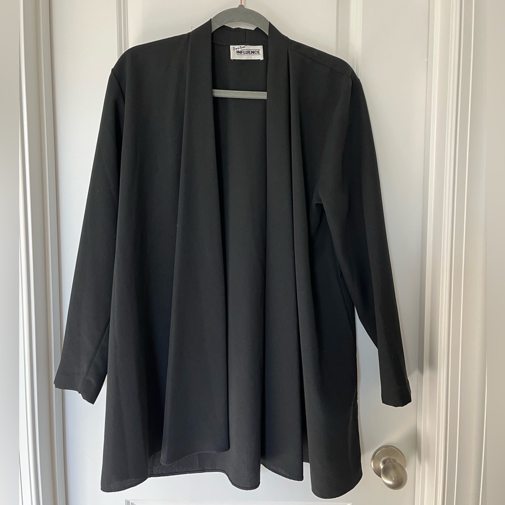 Positive Influence Black Shawl Cardigan Blazer